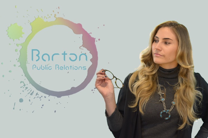 Olivia headshot and Barton Public Relations logo